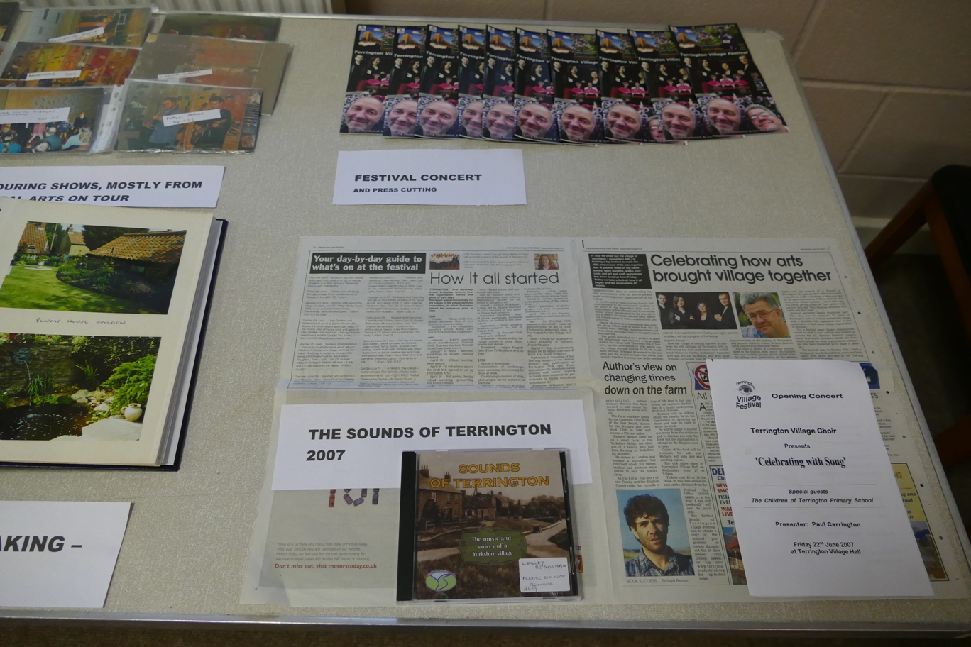 Display about recent events in the village